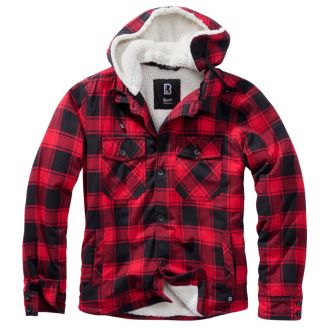 Brandit Lumberjacket Hooded Red/Black