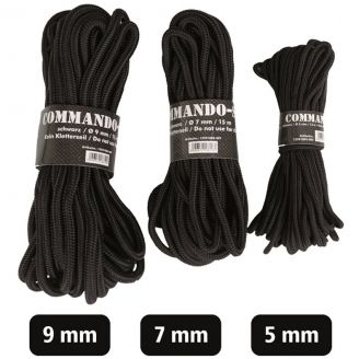 Mil-Tec Commando Rope 15m Black