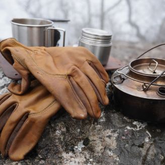Kootamo Leather Gloves, Work, Bushcraft