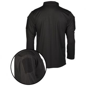 Mil-Tec Polo Shirt Quick Dry Long Sleeve Black