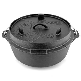 Petromax Dutch Oven Cast Iron Pot 6.1L Flat Base