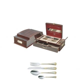 Royalty Line 86 pcs Cutlery Set in Wooden Chest