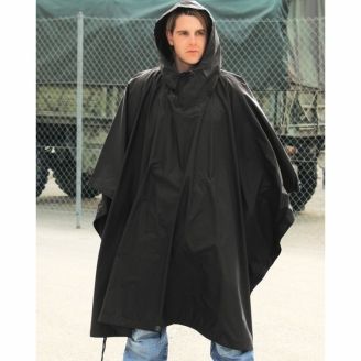 Mil-Tec Rain Poncho Ripstop Black