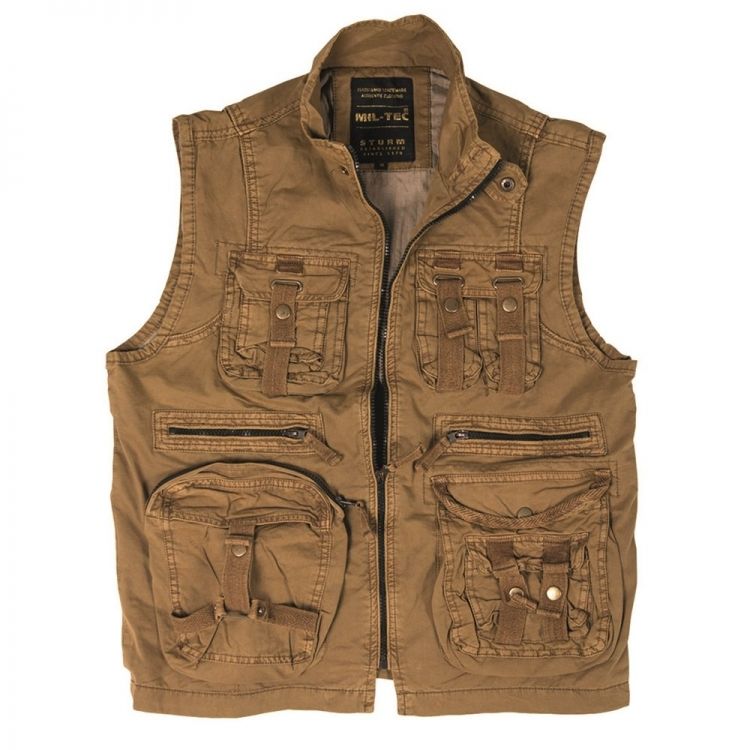 Mil-Tec Vintage Survival Vest Coyote - Mökkimies.com